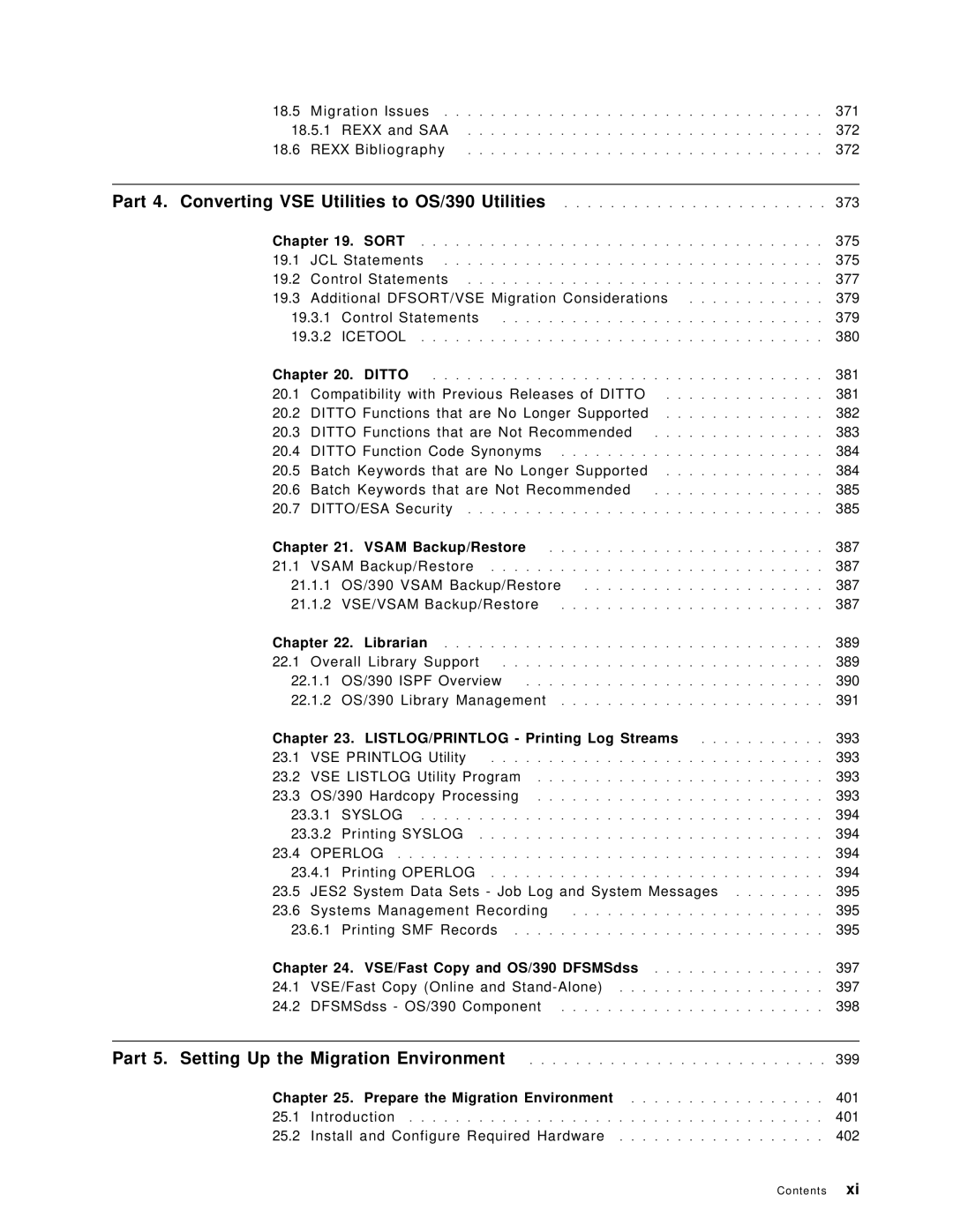 IBM manual Part 4. Converting VSE Utilities to OS/390 Utilities, Part 5. Setting Up the Migration Environment 