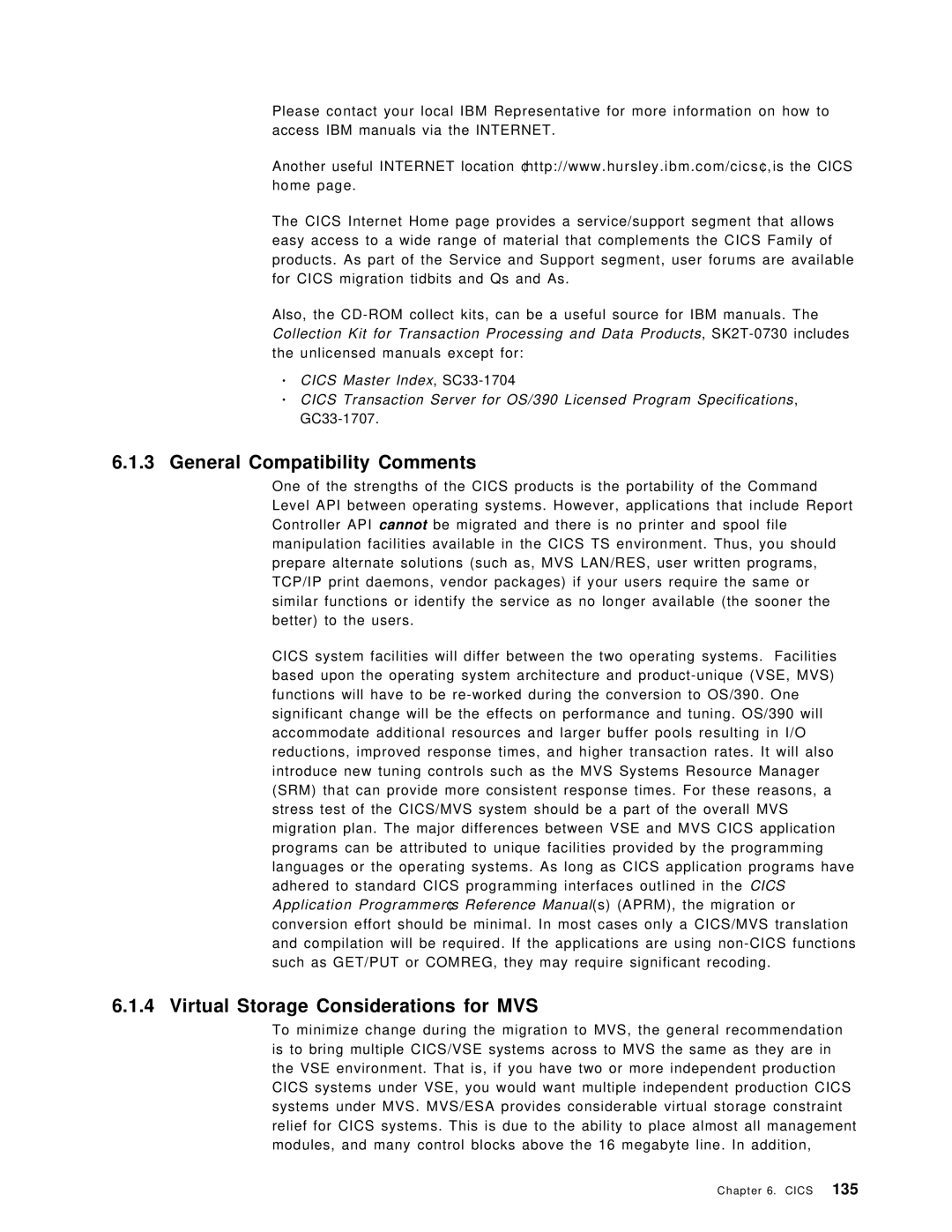 IBM OS/390 manual General Compatibility Comments, Virtual Storage Considerations for MVS 