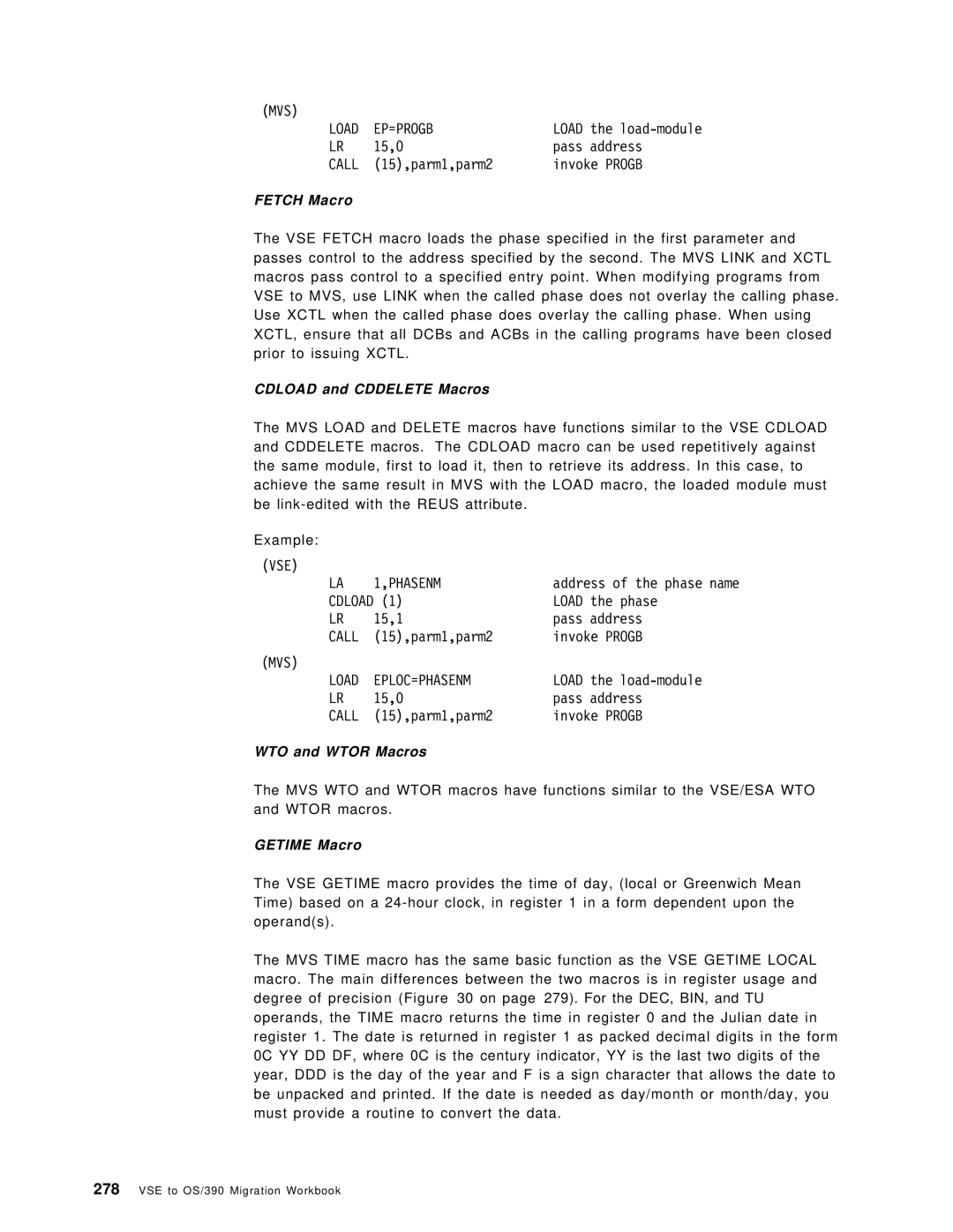 IBM OS/390 manual Ep=Progb, VSE Phasenm, Cdload, Eploc=Phasenm 