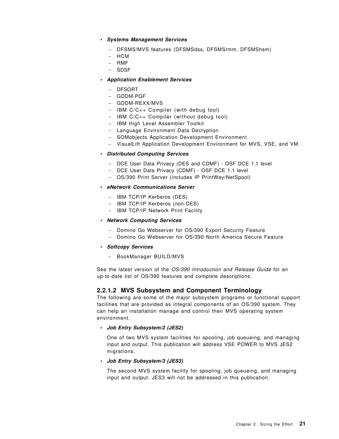 IBM OS/390 manual MVS Subsystem and Component Terminology 