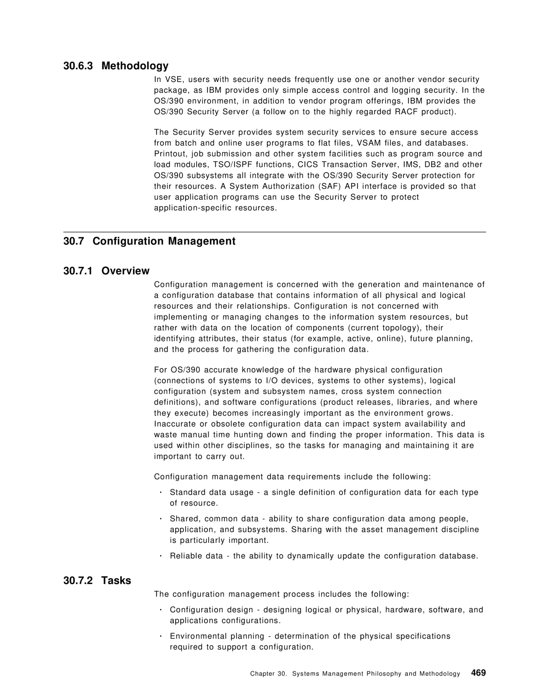 IBM OS/390 manual Methodology, Configuration Management Overview 