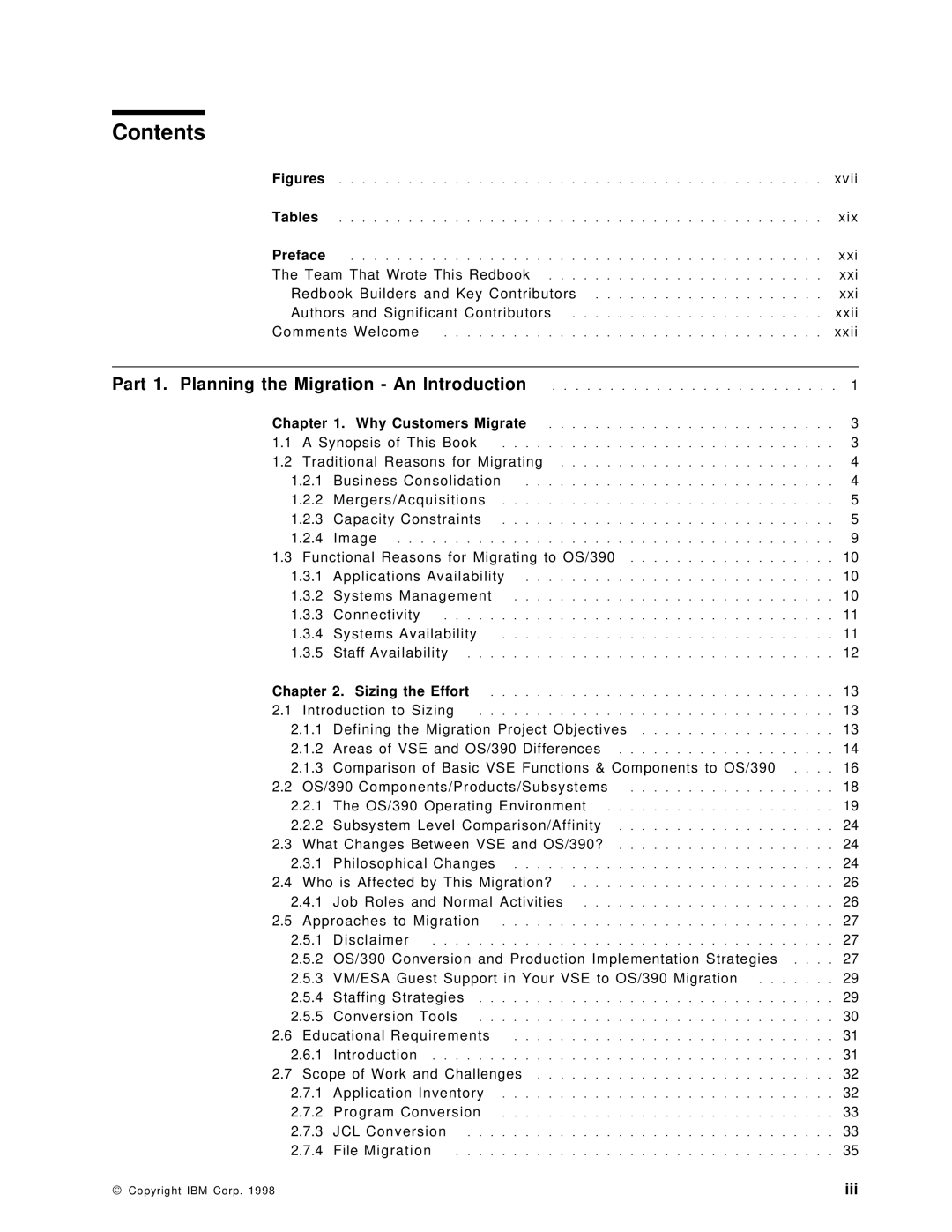 IBM OS/390 manual Contents 