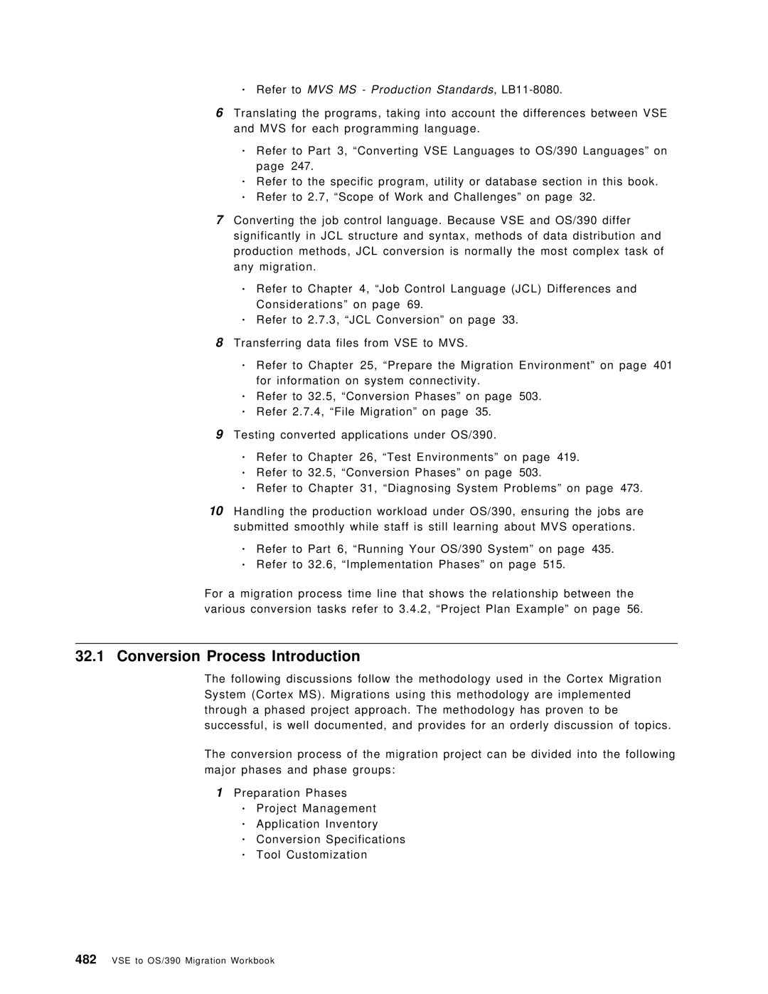 IBM OS/390 manual Conversion Process Introduction, ∙ Refer to MVS MS Production Standards, LB11-8080 