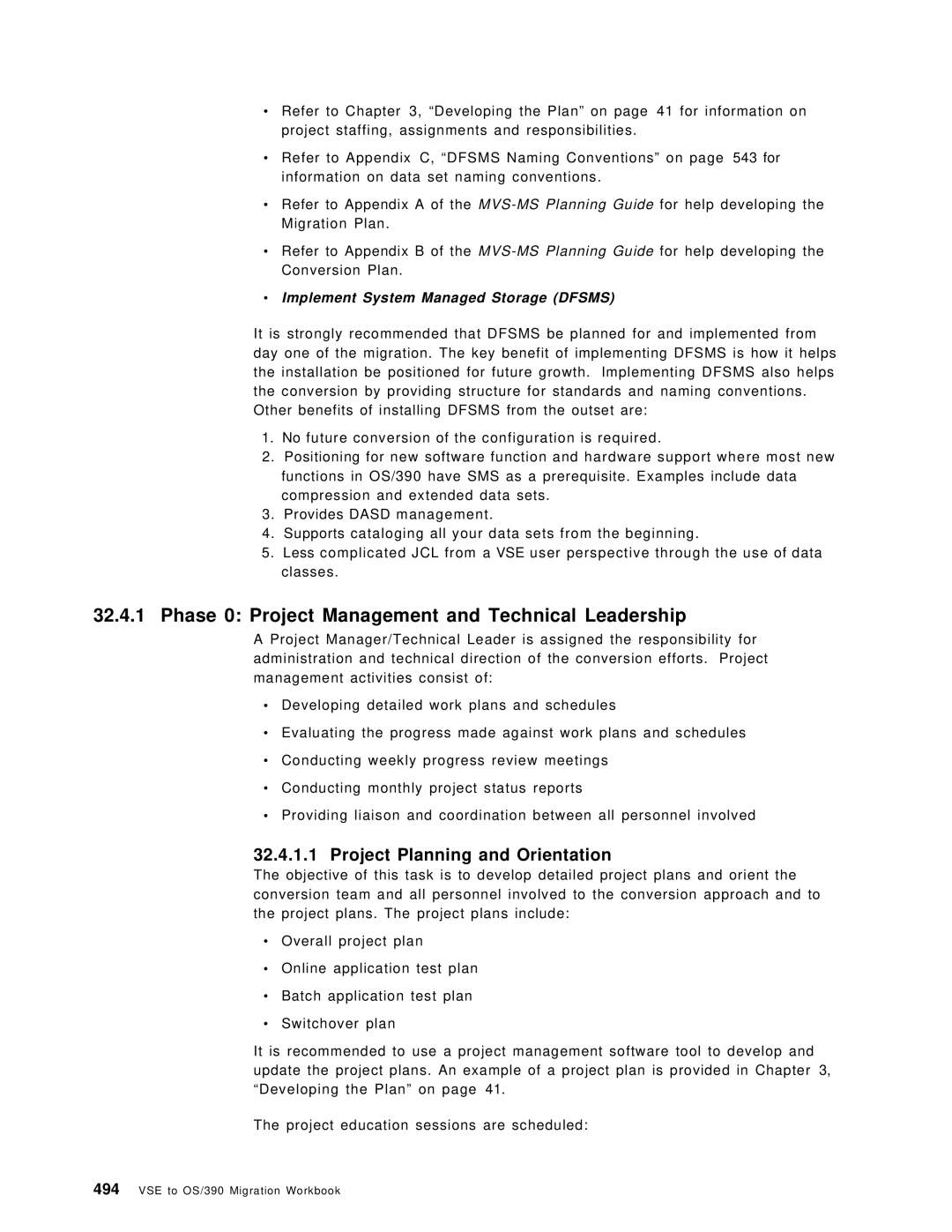 IBM OS/390 manual Phase 0 Project Management and Technical Leadership, Project Planning and Orientation 