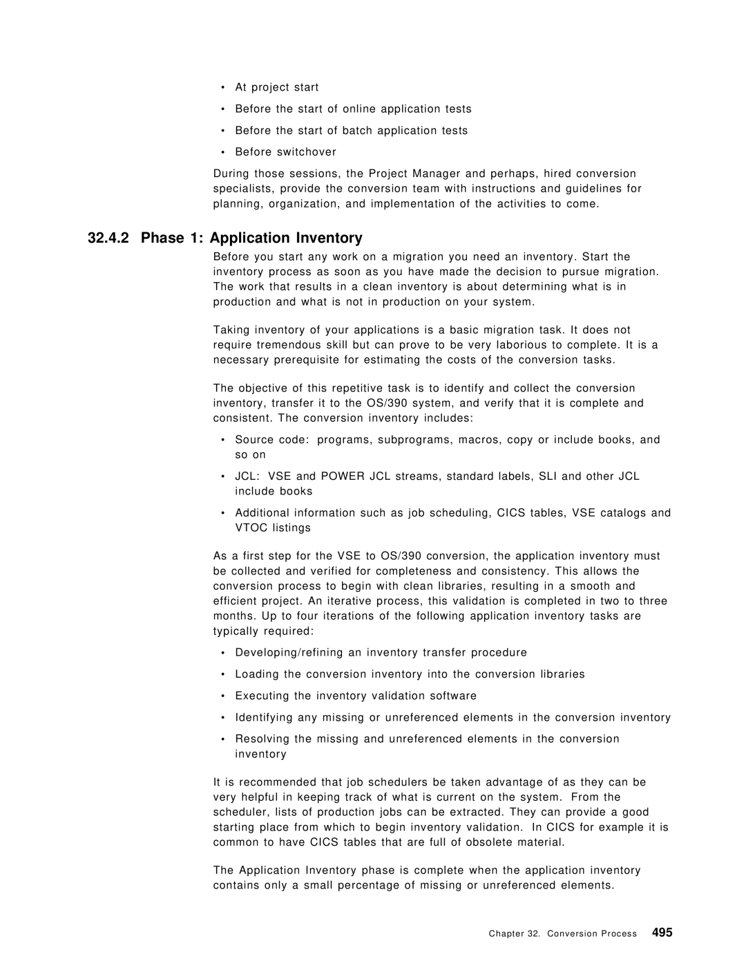 IBM OS/390 manual Phase 1 Application Inventory 