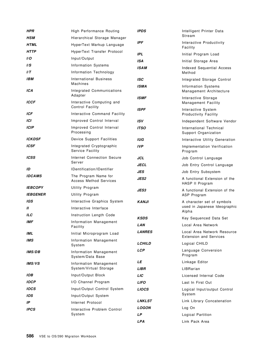 IBM OS/390 High Performance Routing, Hierarchical Storage Manager, HyperText Markup Language, HyperText Transfer Protocol 