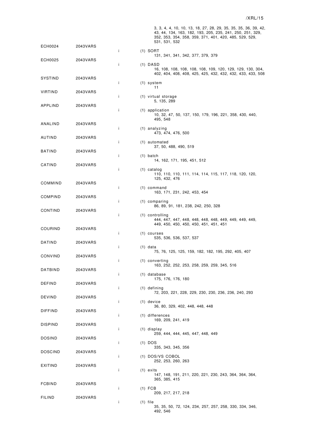 IBM OS/390 manual XRL/15 