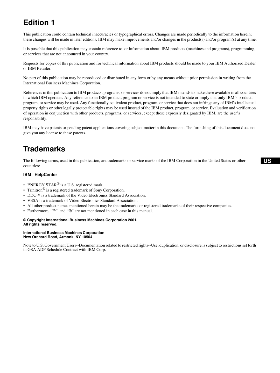 IBM P275 operating instructions Edition, IBM HelpCenter 