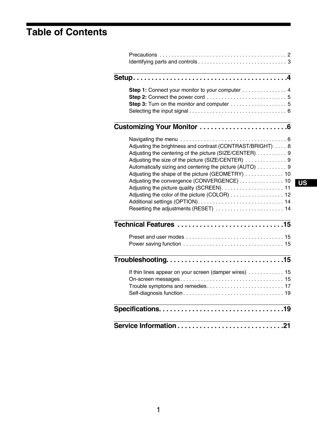 IBM P275 operating instructions Table of Contents 