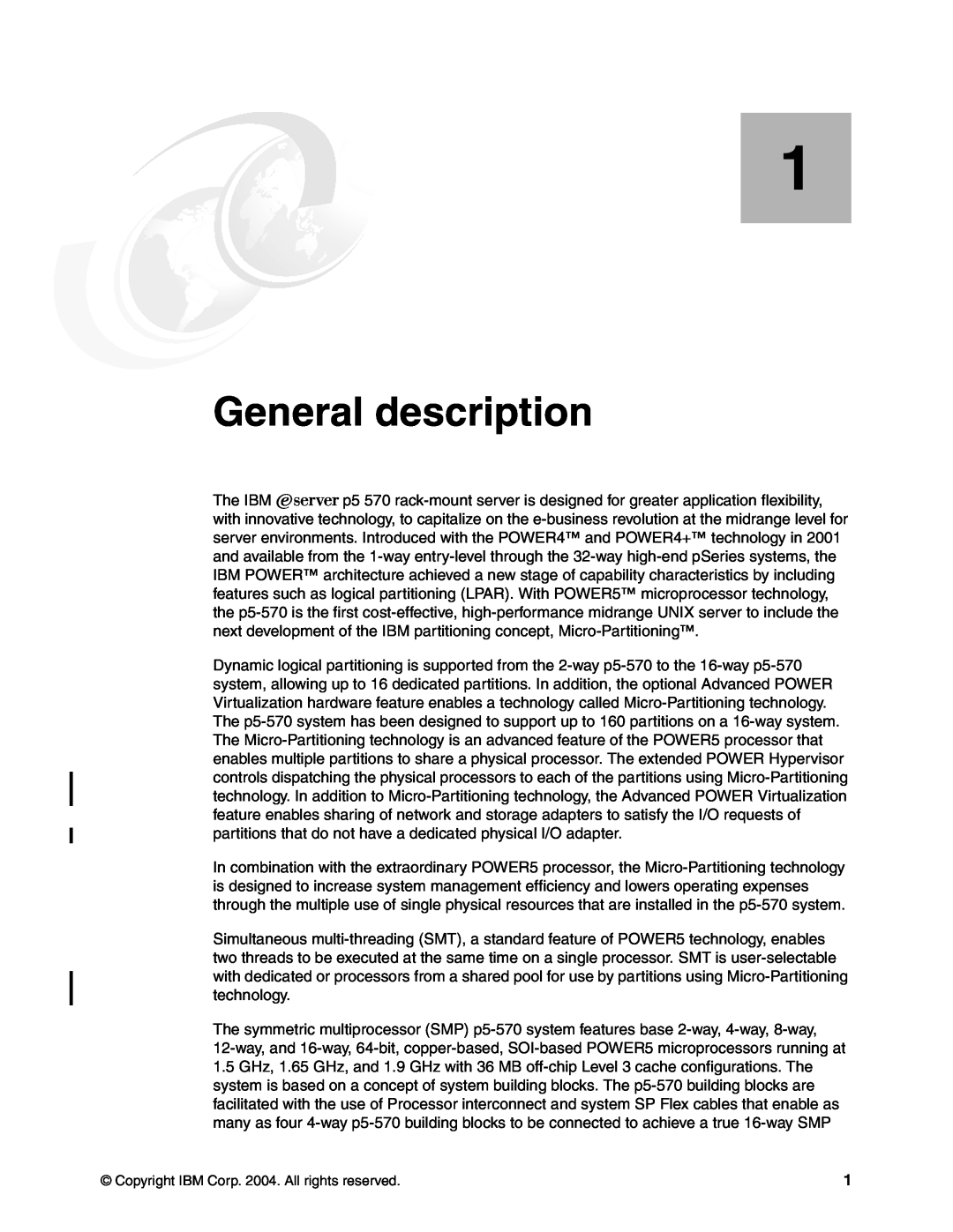 IBM P5 570 manual General description 