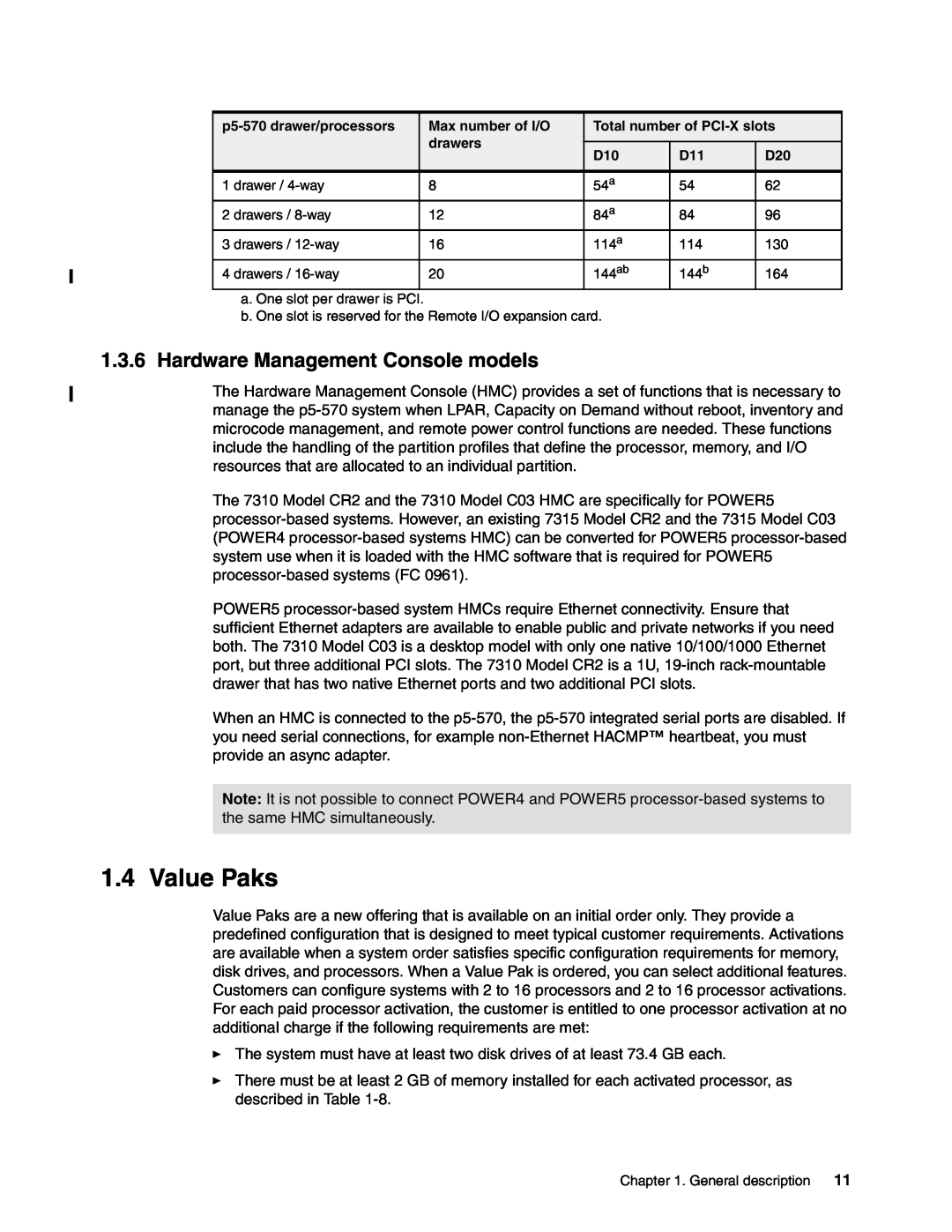 IBM P5 570 manual Value Paks, Hardware Management Console models 