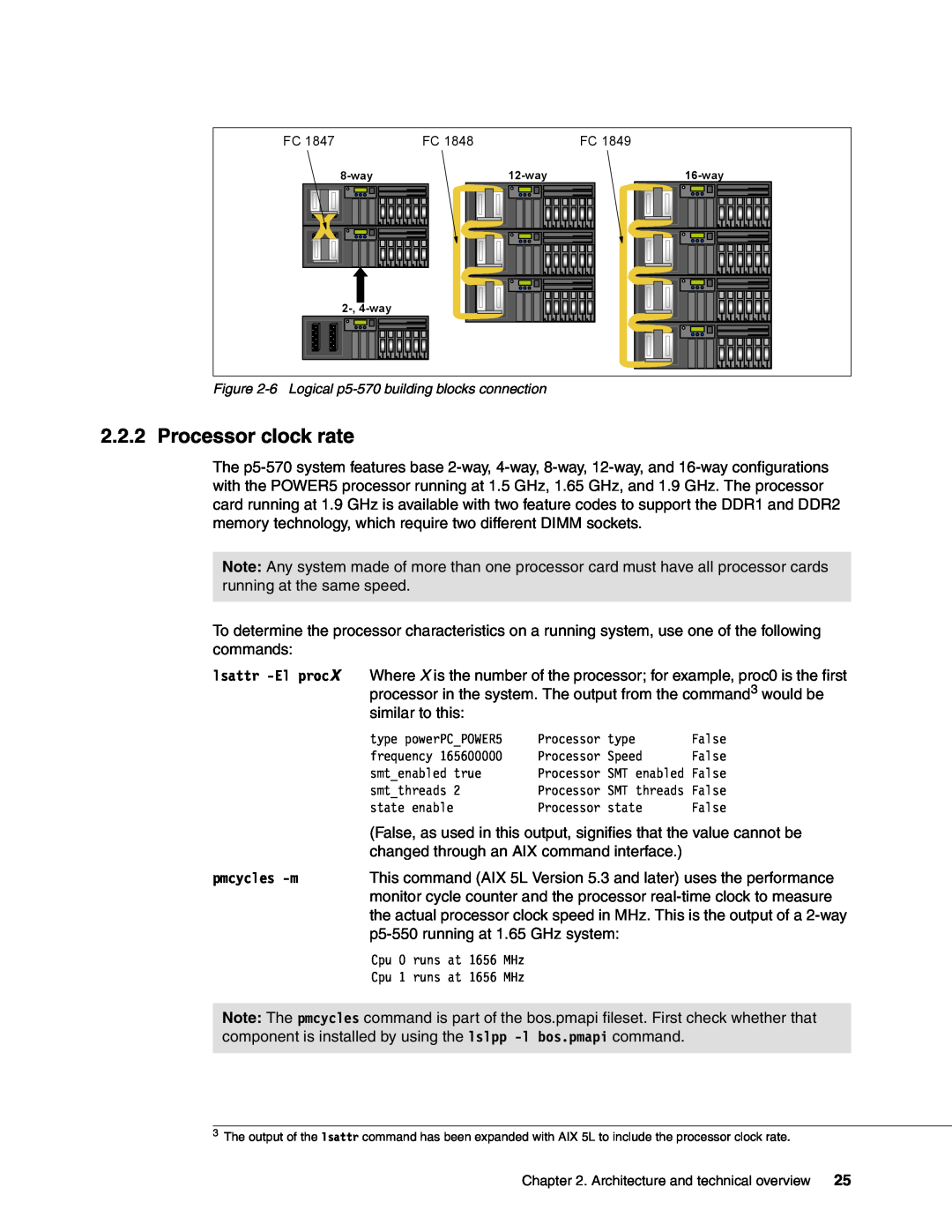 IBM P5 570 manual Processor clock rate, pmcycles -m 