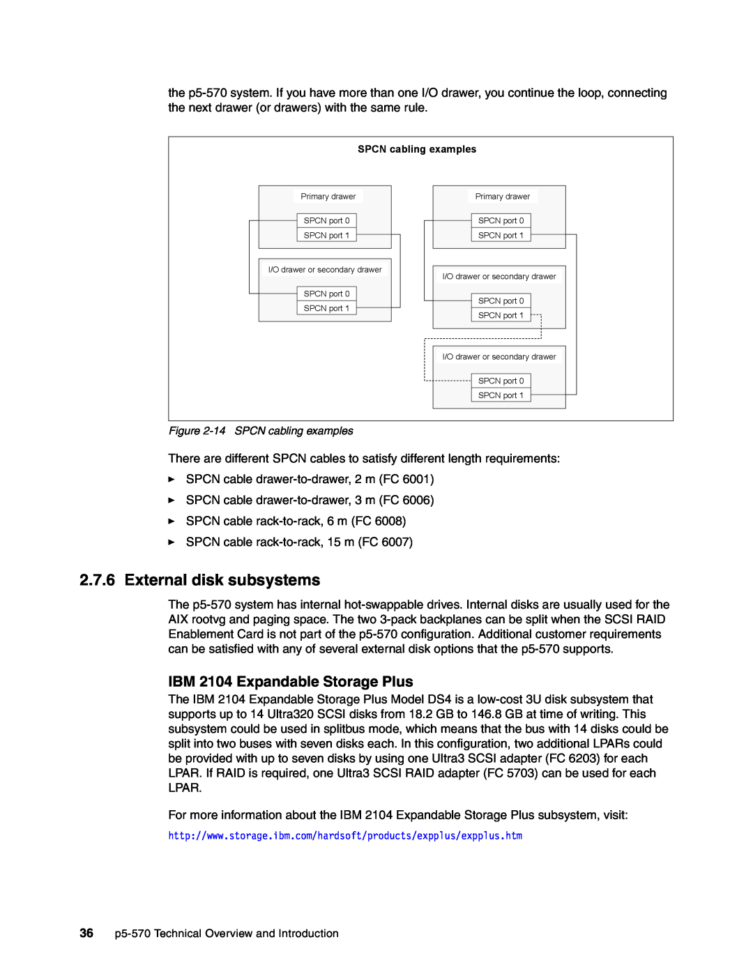 IBM P5 570 manual 2.7.6External disk subsystems, IBM 2104 Expandable Storage Plus 
