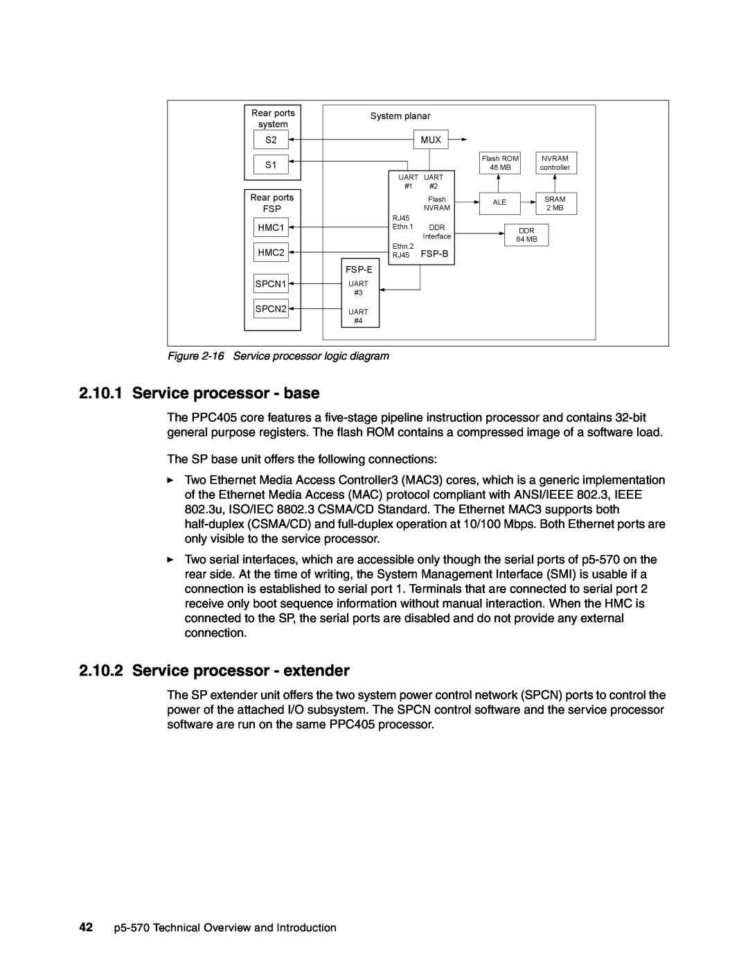 IBM P5 570 manual Service processor - base, 2.10.2Service processor - extender 