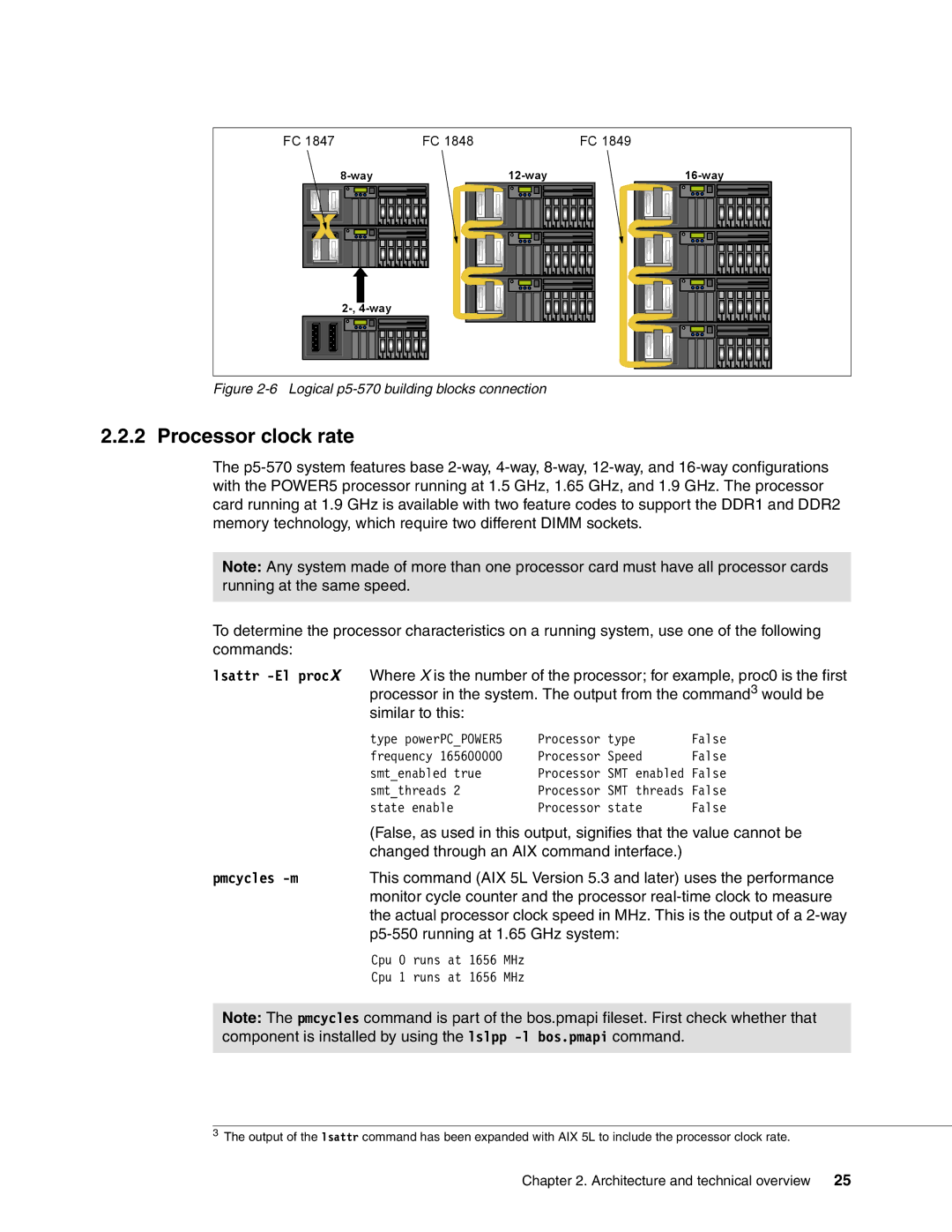 IBM P5 570 manual Processor clock rate, Pmcycles -m 