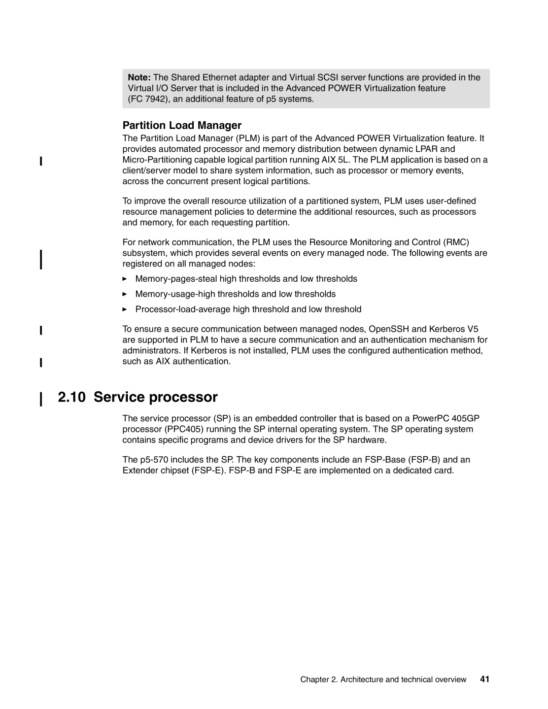 IBM P5 570 manual Service processor, Partition Load Manager 