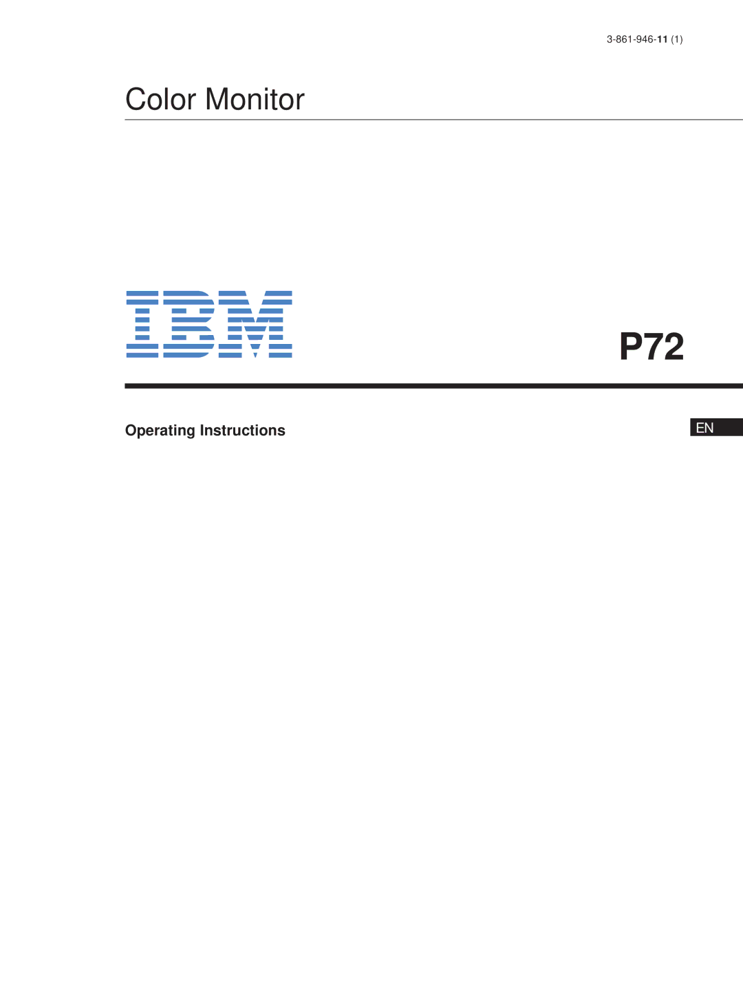 IBM P72 manual 