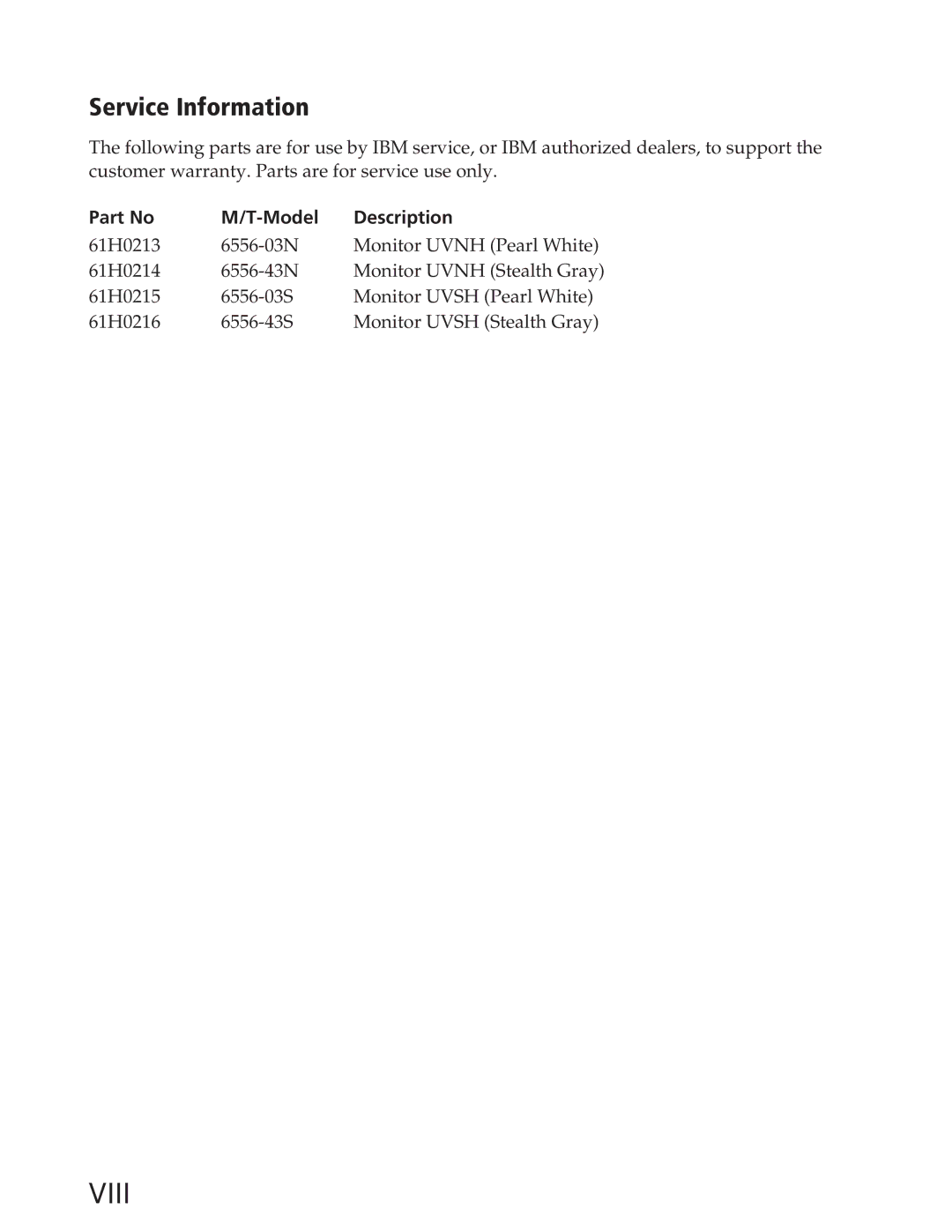 IBM P72 manual Service Information, Model Description 