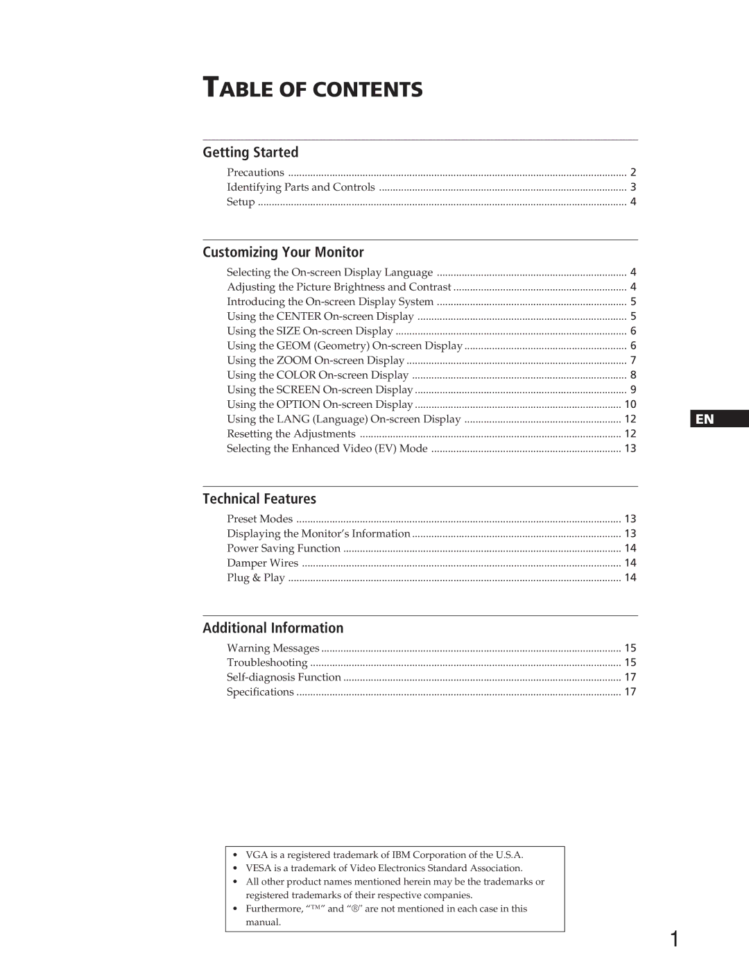 IBM P72 manual Table of Contents 