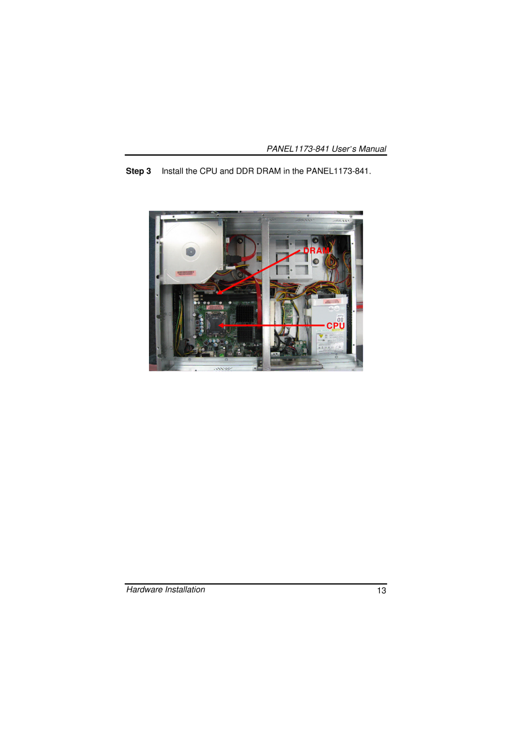 IBM PANEL1173-841 user manual Dram CPU 