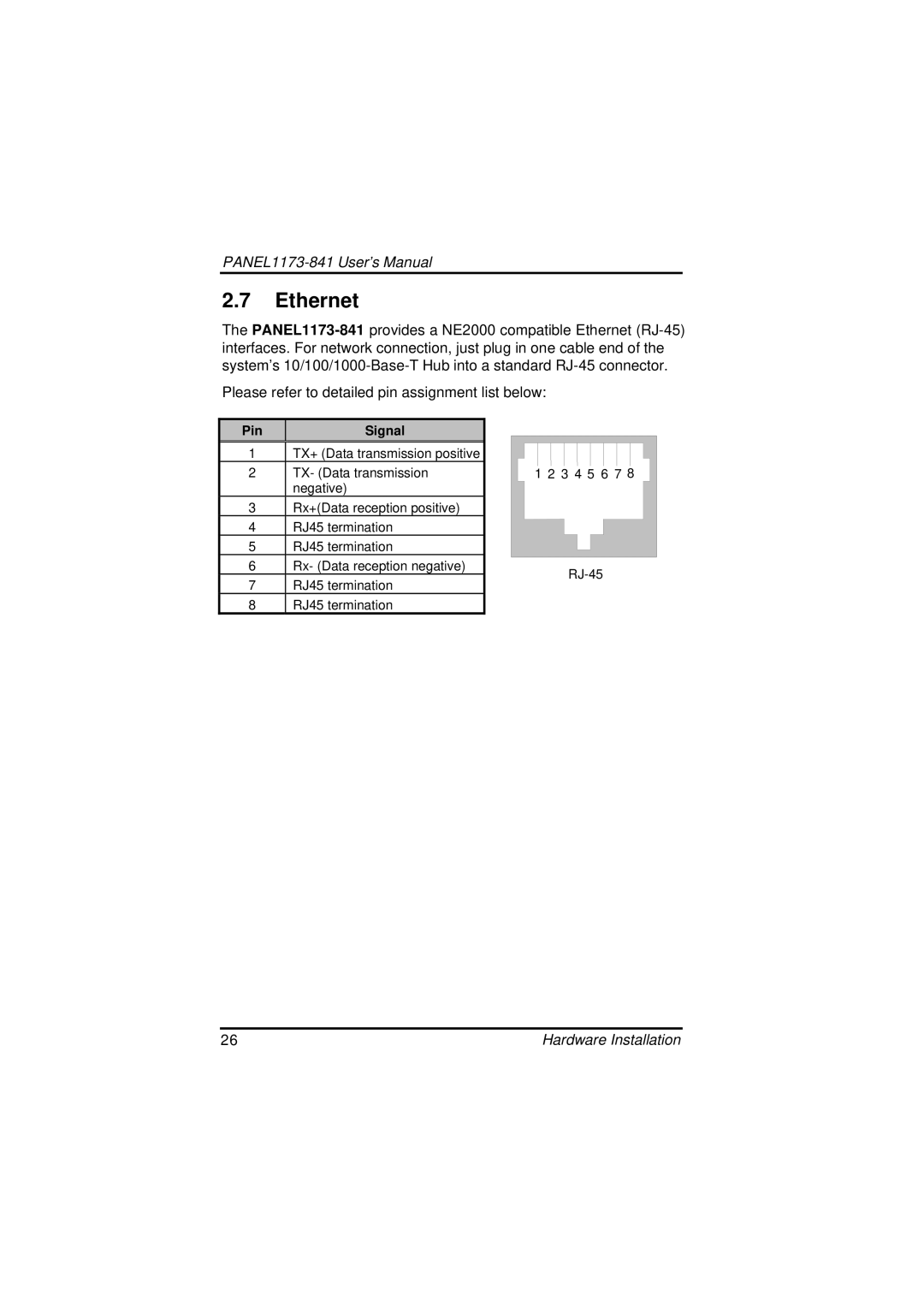 IBM PANEL1173-841 user manual Ethernet 