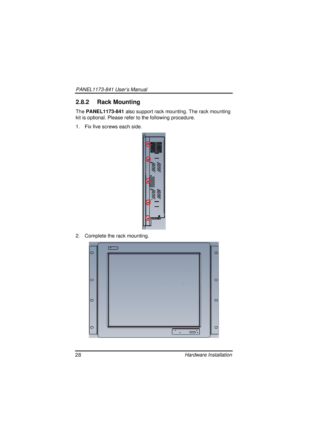 IBM PANEL1173-841 user manual Rack Mounting 