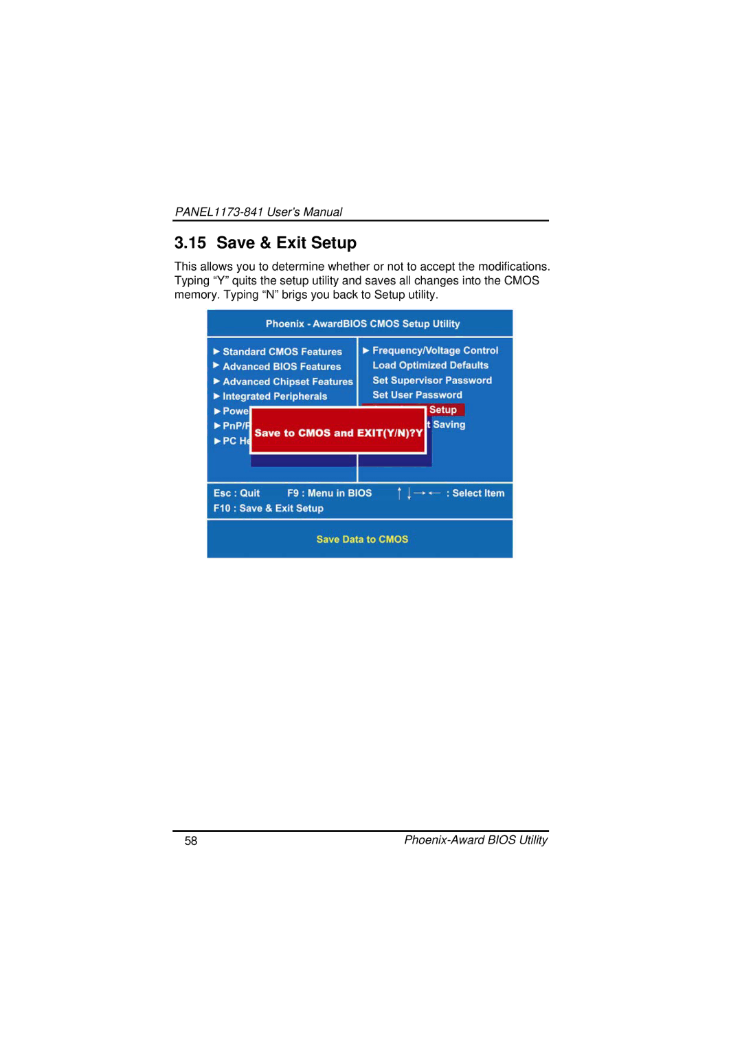 IBM PANEL1173-841 user manual Save & Exit Setup 