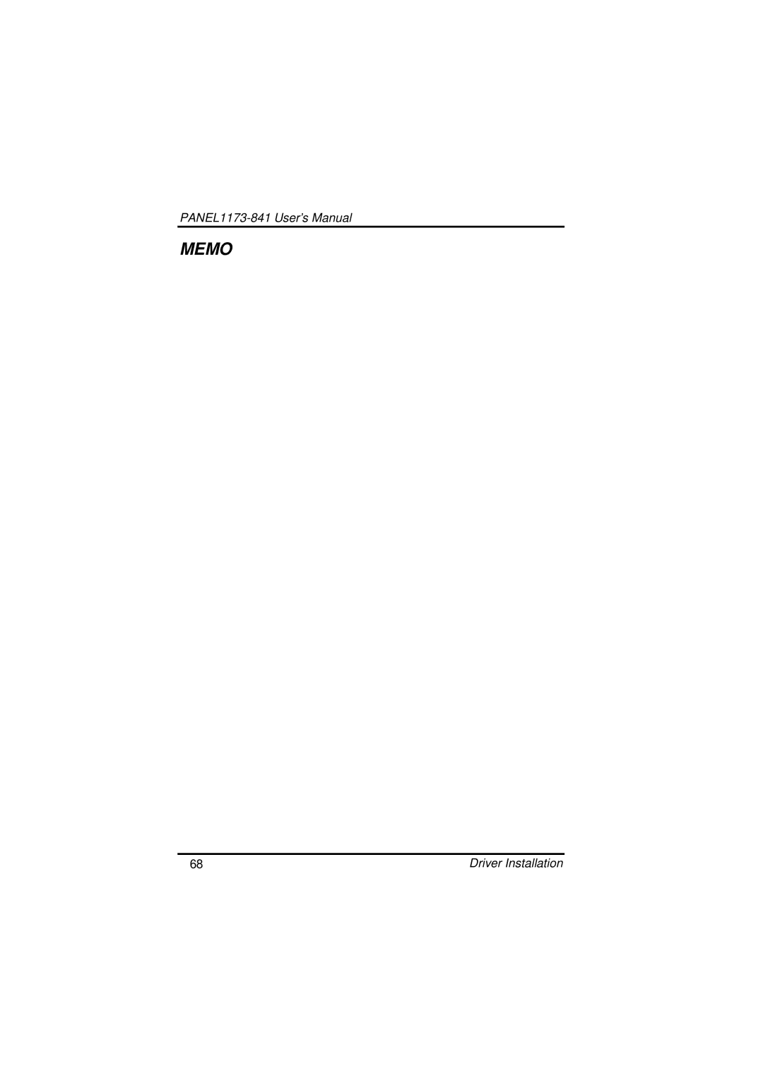 IBM PANEL1173-841 user manual Memo 