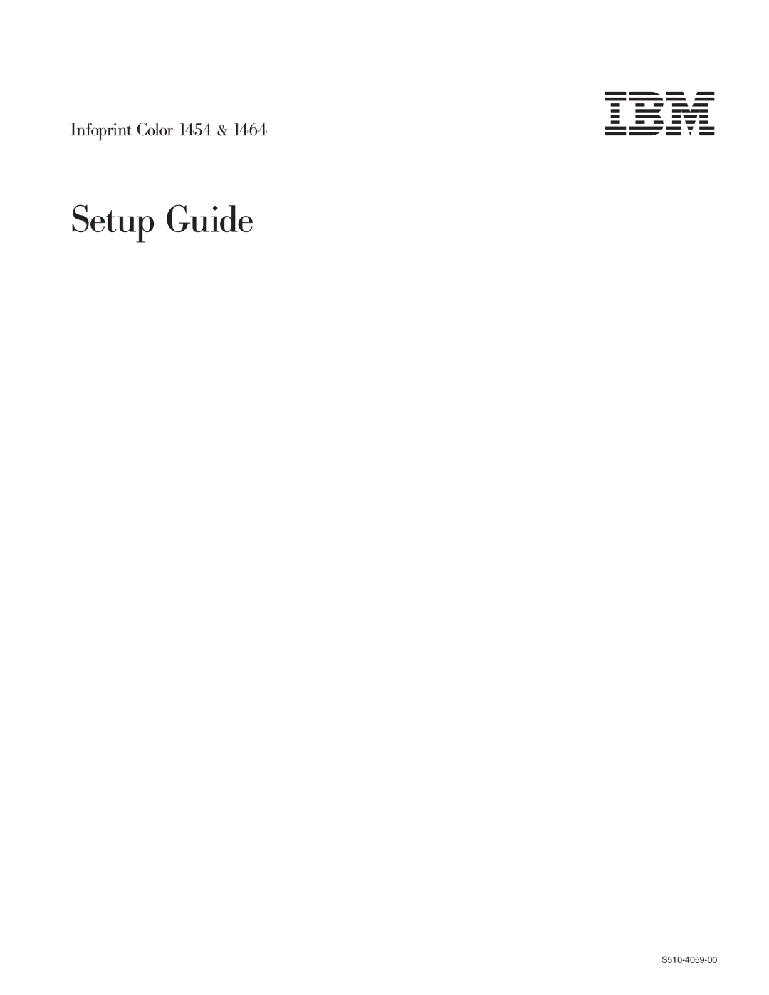 IBM Partner Pavilion 1464, 1454 setup guide Setup Guide 