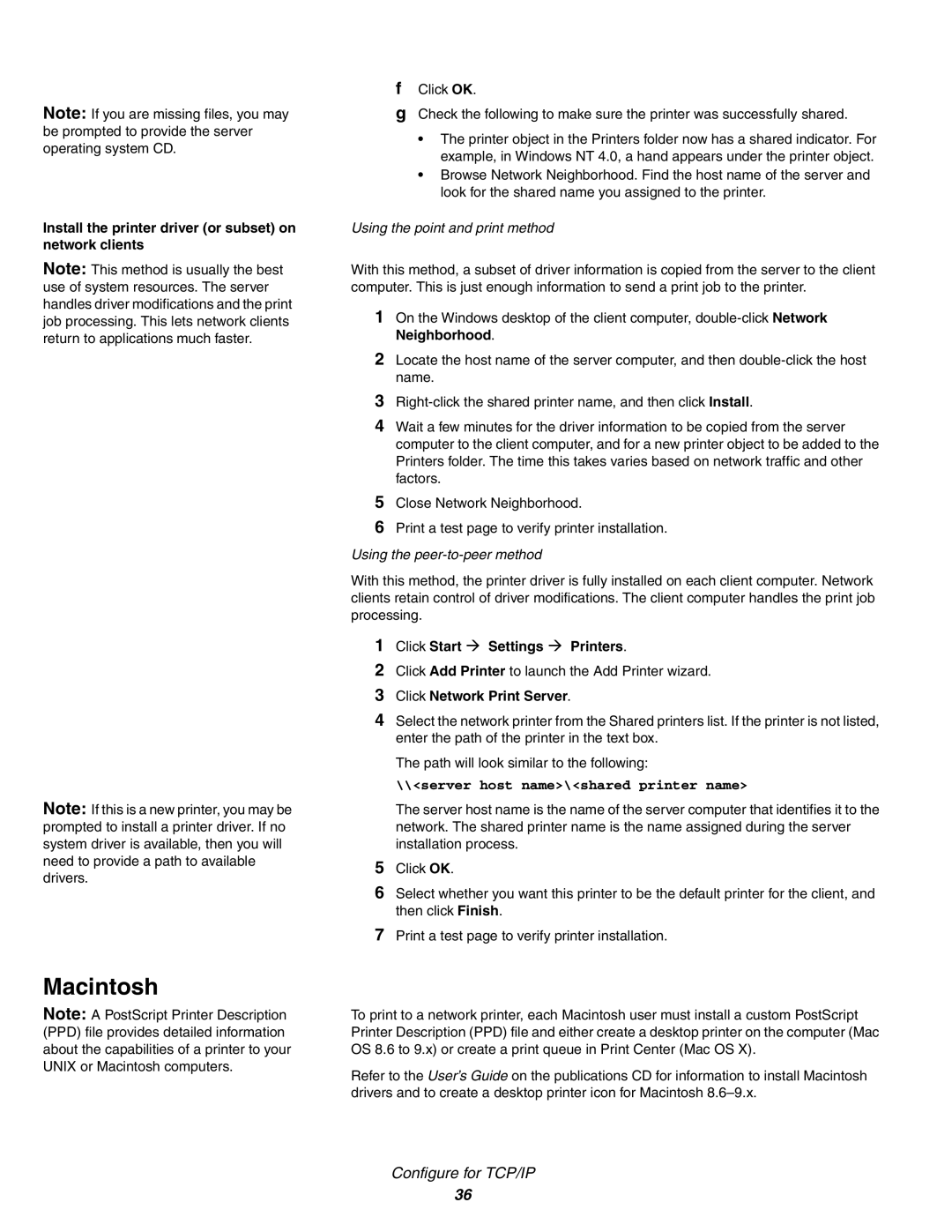 IBM Partner Pavilion 1454, 1464 Install the printer driver or subset on network clients, Click Start à Settings à Printers 