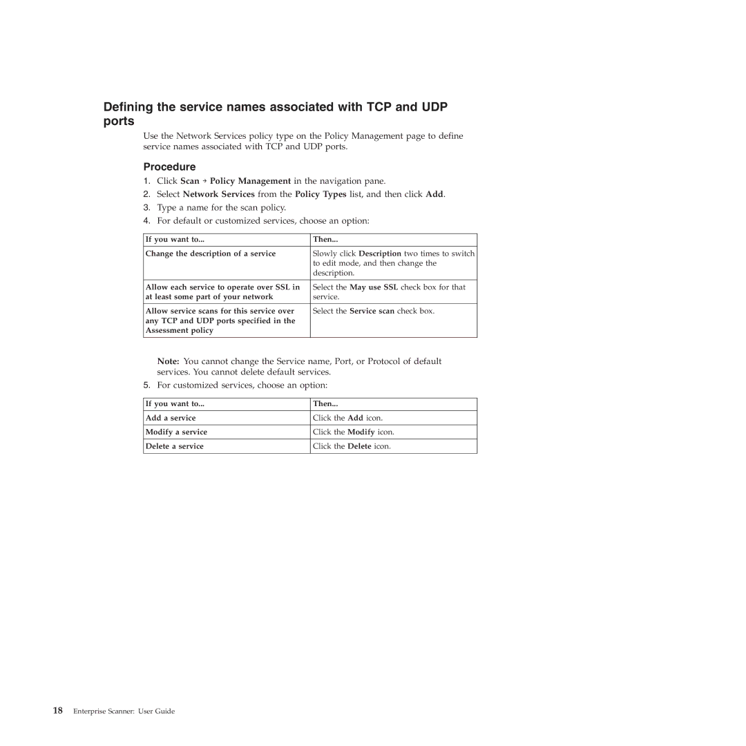 IBM Partner Pavilion 2.3 manual Defining the service names associated with TCP and UDP ports 