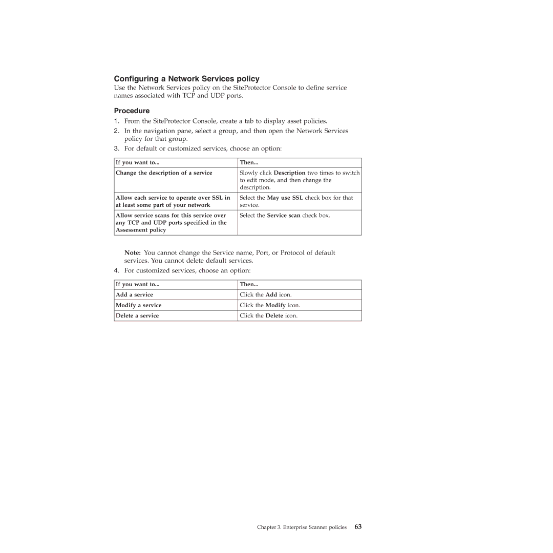 IBM Partner Pavilion 2.3 manual Configuring a Network Services policy 