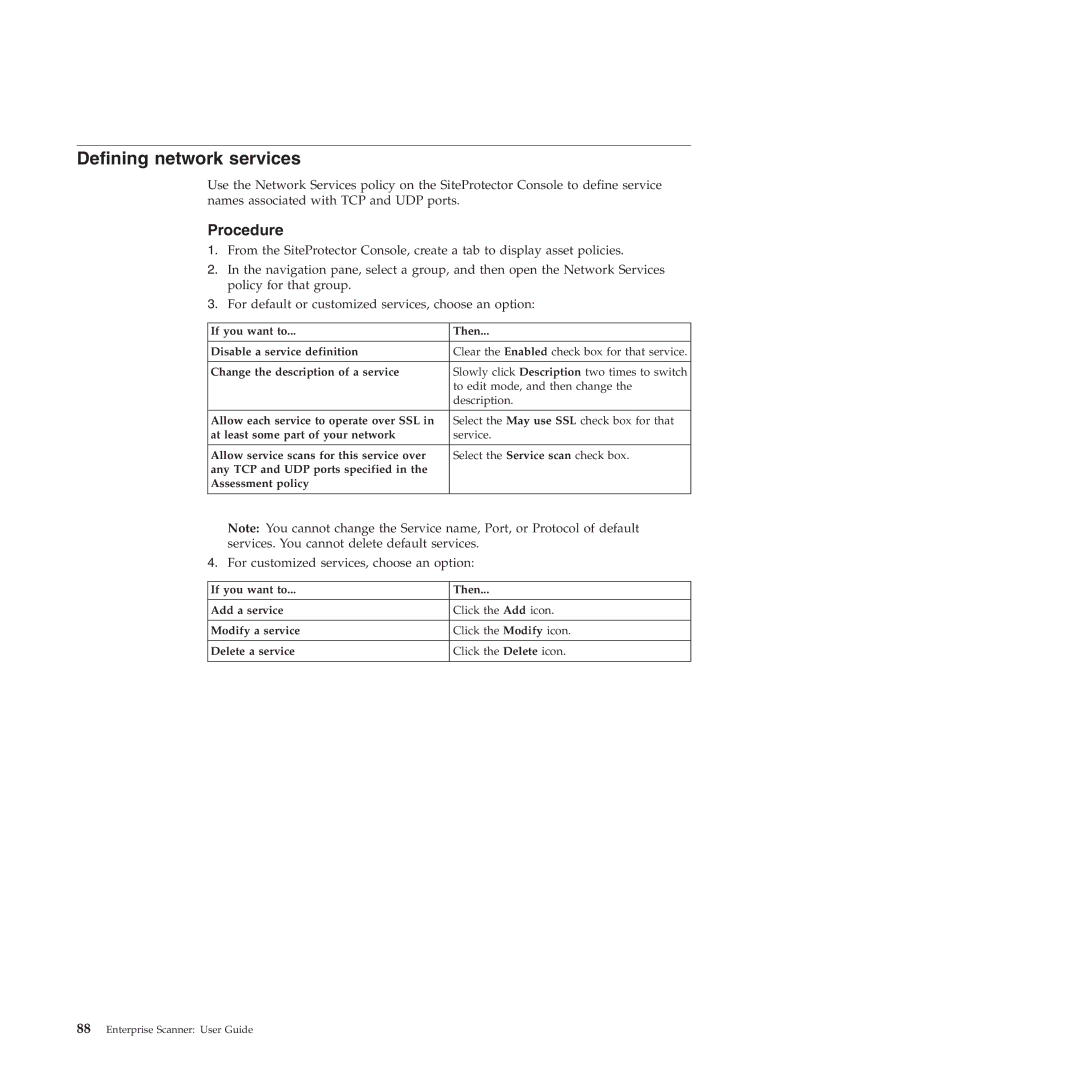 IBM Partner Pavilion 2.3 manual Defining network services 