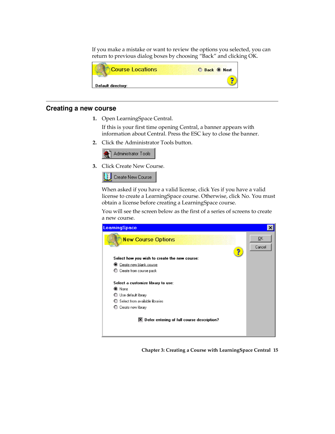 IBM Partner Pavilion 2.5 manual Creating a new course 