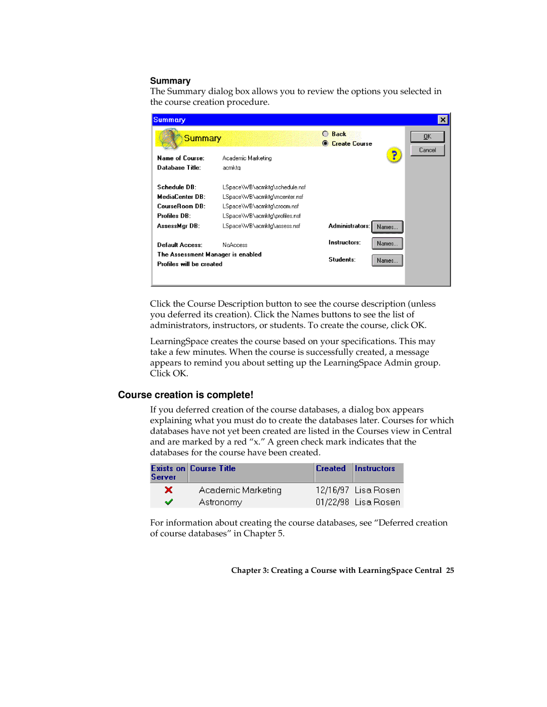 IBM Partner Pavilion 2.5 manual Course creation is complete, Summary 