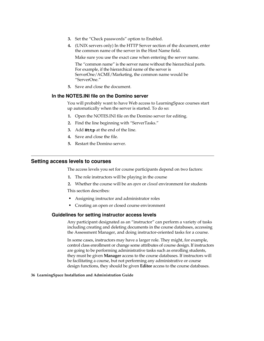 IBM Partner Pavilion 2.5 manual Setting access levels to courses, Guidelines for setting instructor access levels 