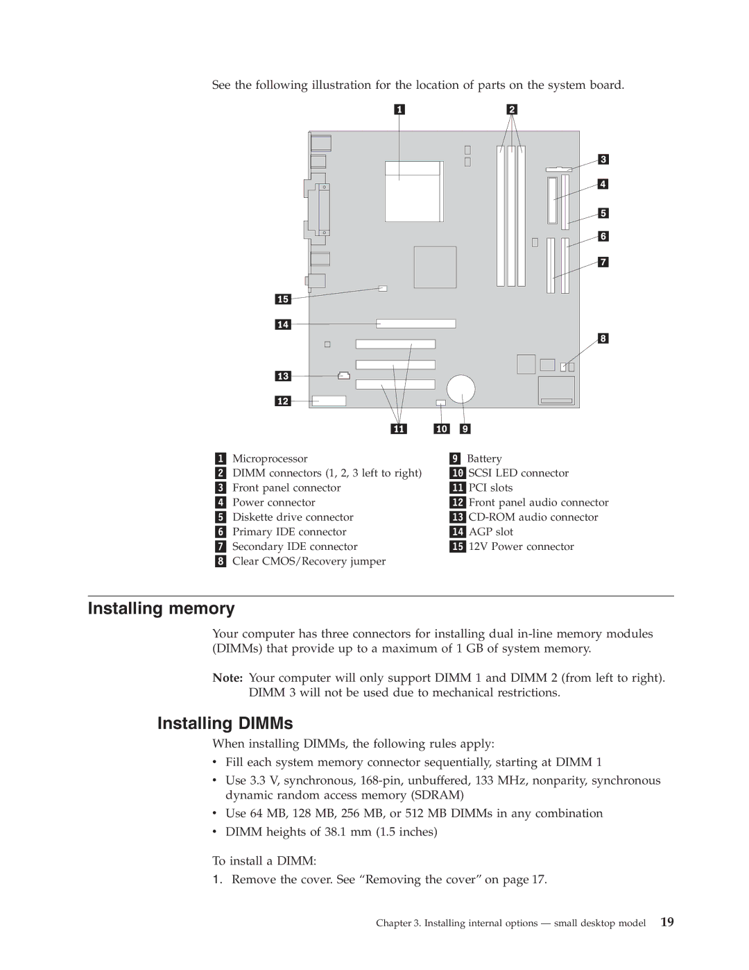 IBM Partner Pavilion 6825, 6343, 6793, 6349, 6791, 6790, 6792, 6795, 6350, 2292, 6794, 6823 manual Installing memory, Installing DIMMs 