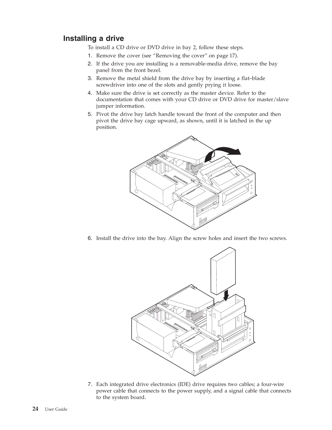 IBM Partner Pavilion 6343, 6793, 6349, 6791, 6790, 6792, 6795, 6825, 6350, 2292, 6794, 6823 manual Installing a drive 