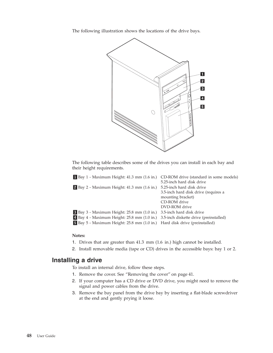 IBM Partner Pavilion 6343, 6793, 6349, 6791, 6790, 6792, 6795, 6825, 6350, 2292, 6794, 6823 manual Installing a drive 