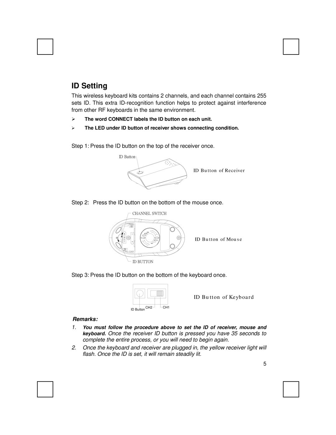 IBM Partner Pavilion 9013RF manual ID Setting 