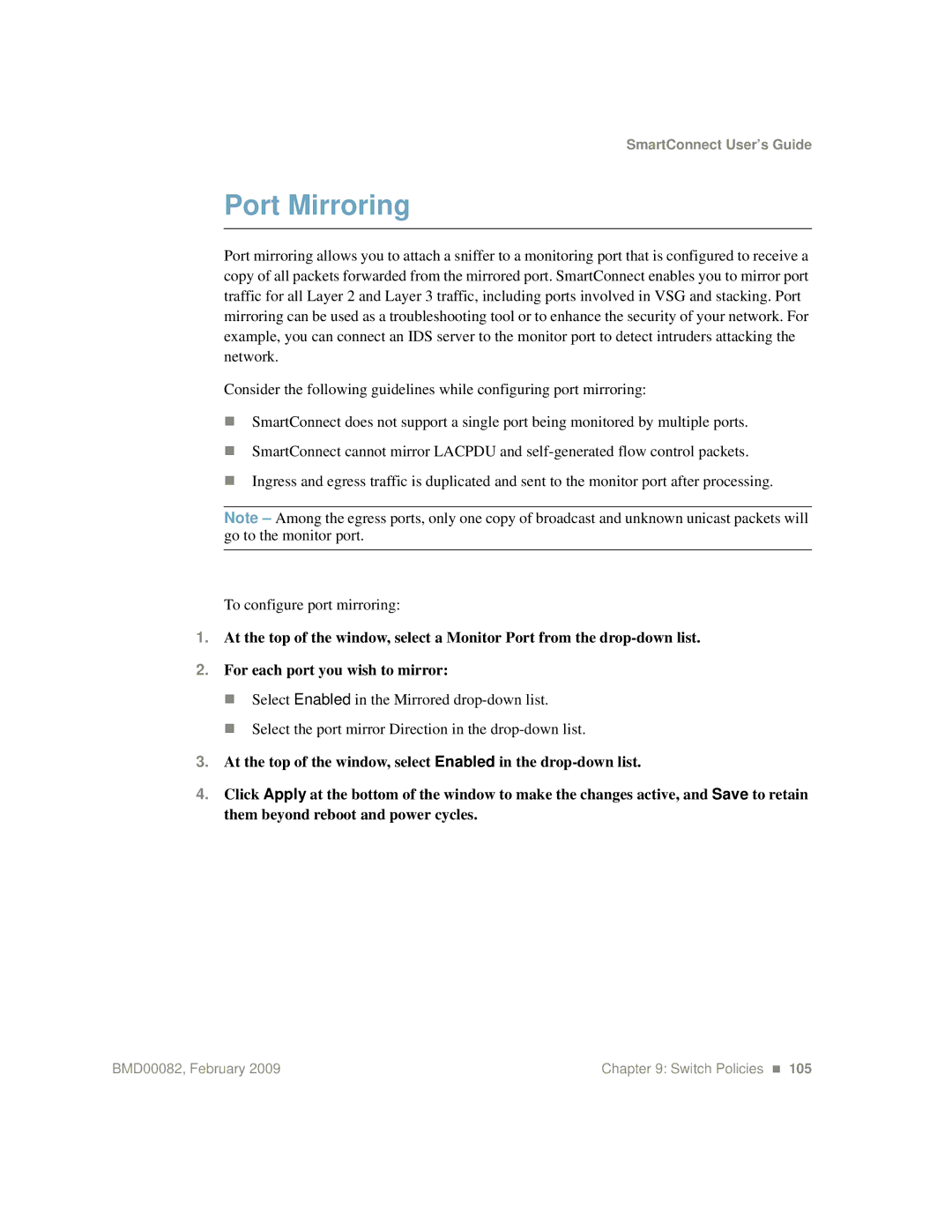 IBM Partner Pavilion BMD00082 manual Port Mirroring 