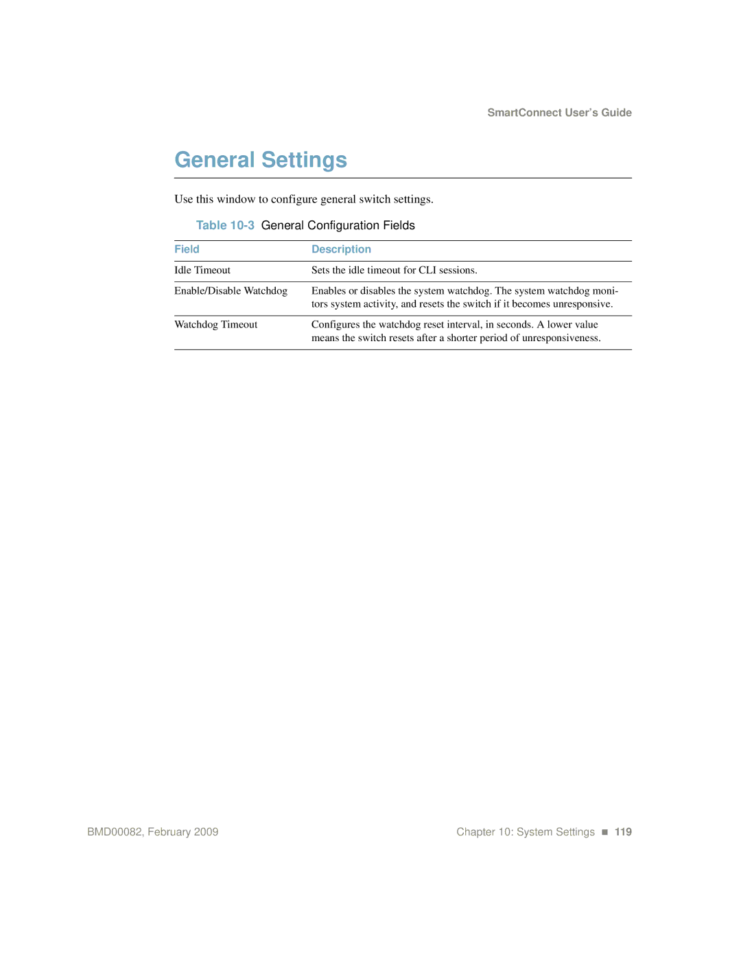 IBM Partner Pavilion BMD00082 manual General Settings, 3General Configuration Fields 