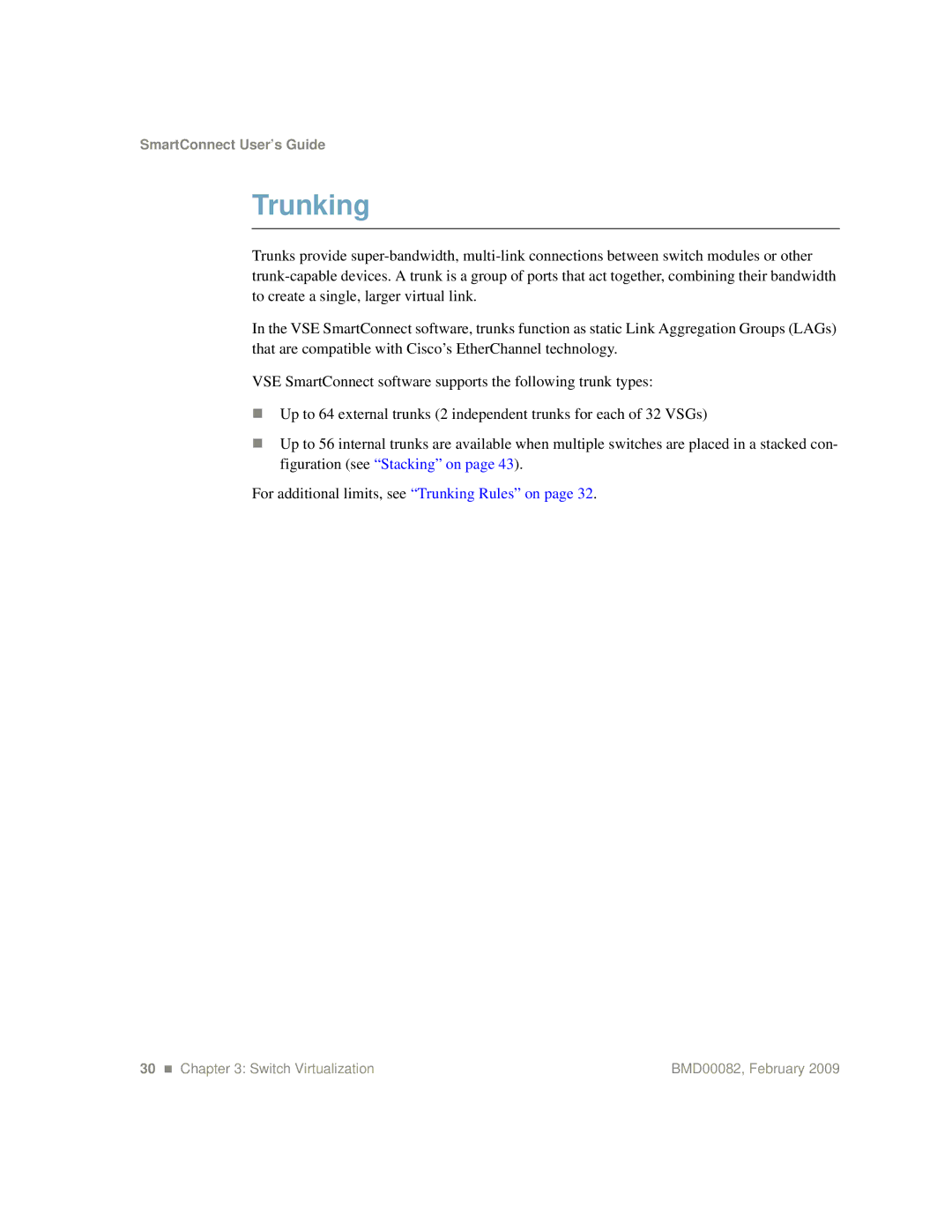 IBM Partner Pavilion BMD00082 manual Trunking 