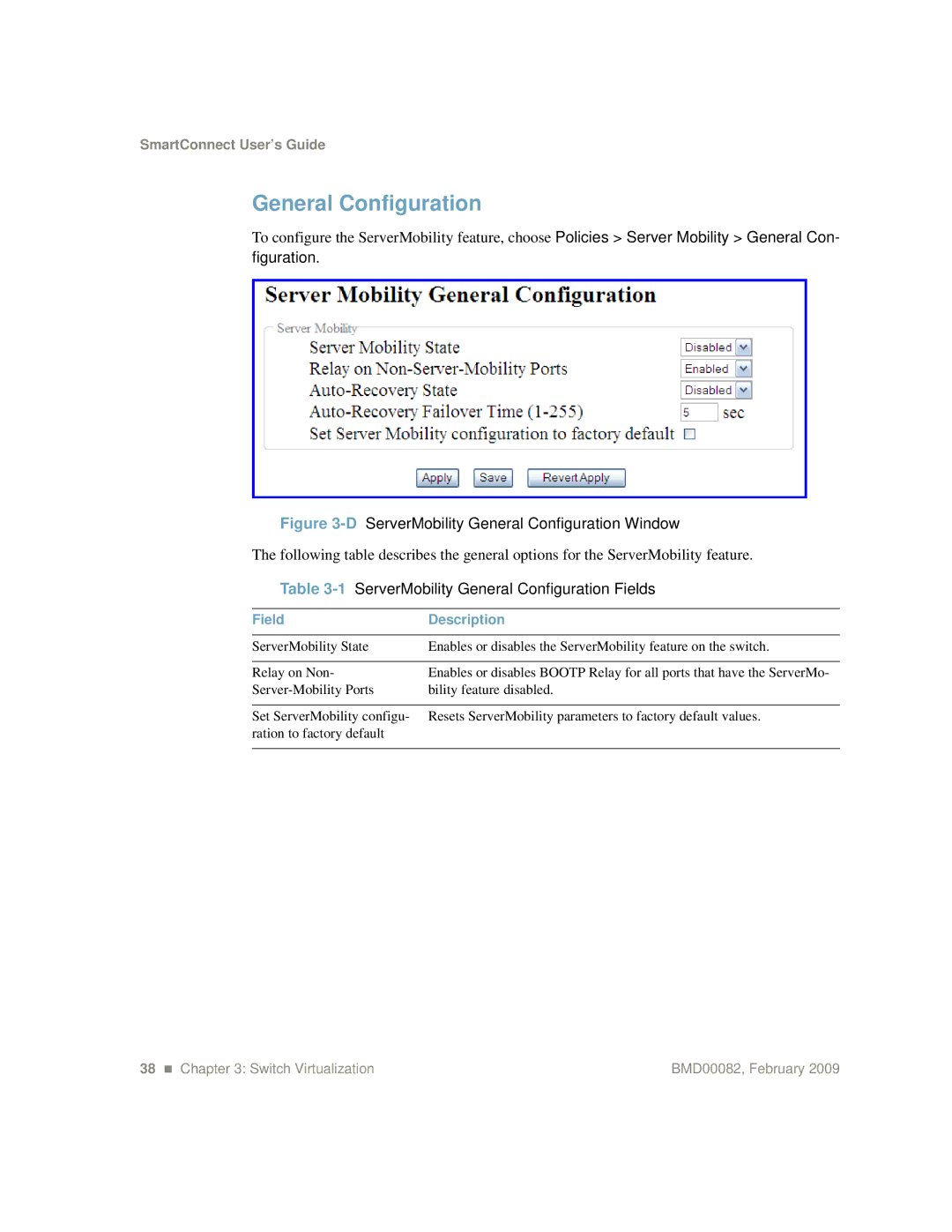 IBM Partner Pavilion BMD00082 manual 1ServerMobility General Configuration Fields 