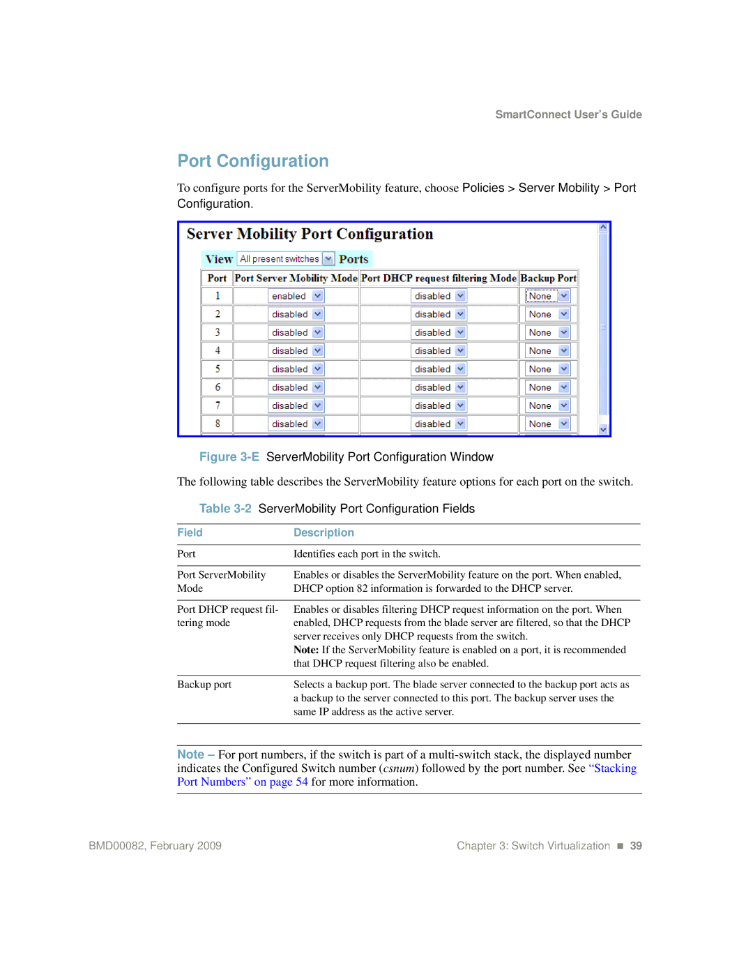 IBM Partner Pavilion BMD00082 manual 2ServerMobility Port Configuration Fields 