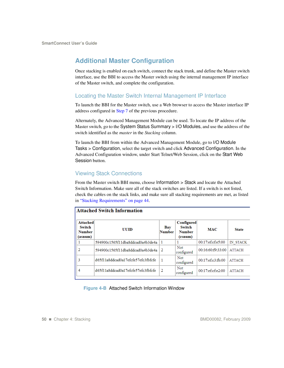 IBM Partner Pavilion BMD00082 Additional Master Configuration, Locating the Master Switch Internal Management IP Interface 