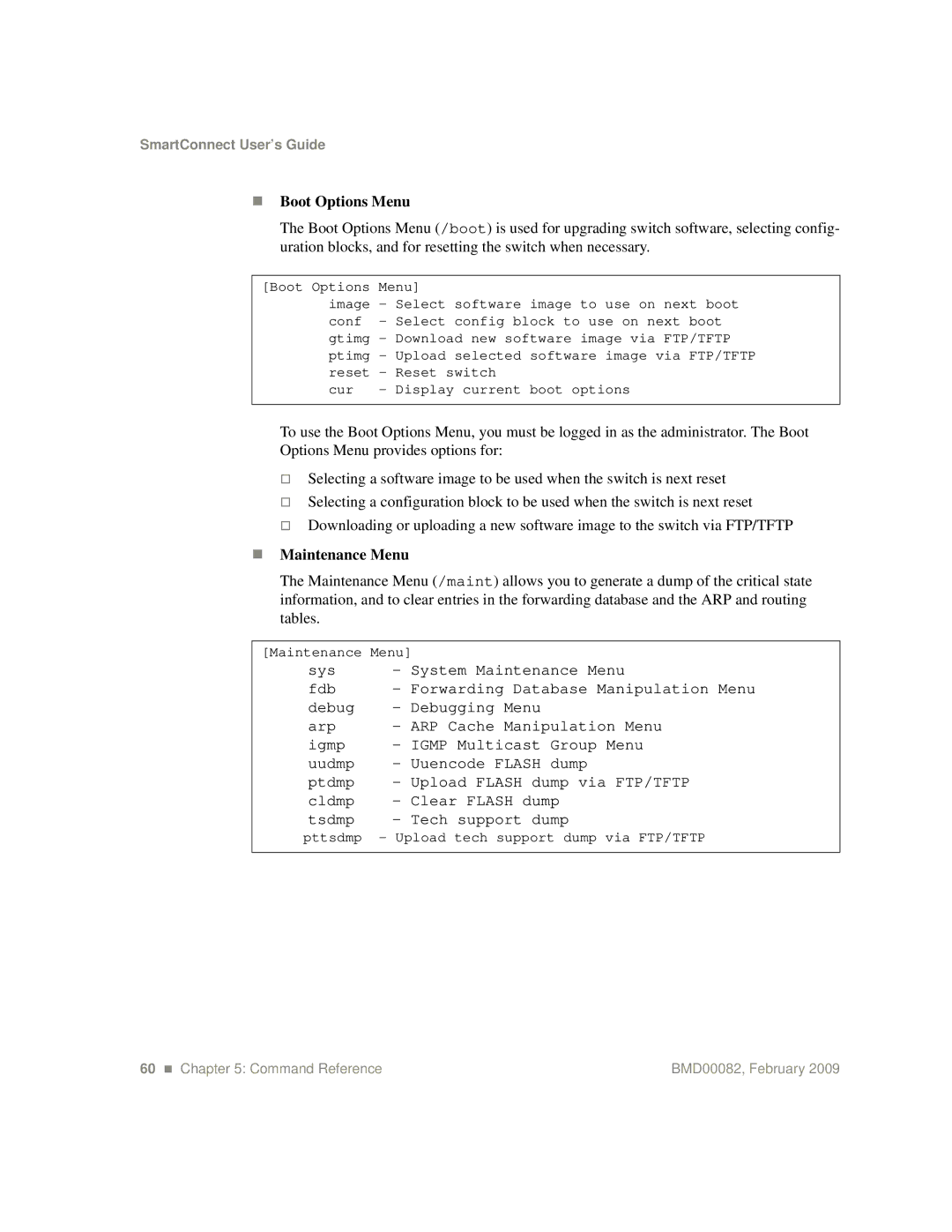 IBM Partner Pavilion BMD00082 manual „ Boot Options Menu 