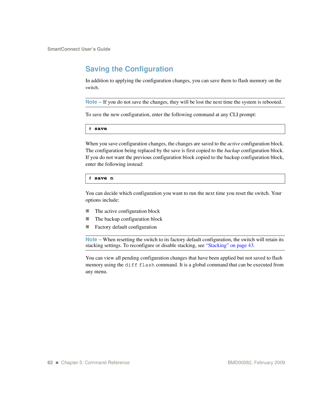 IBM Partner Pavilion BMD00082 manual Saving the Configuration, # save 