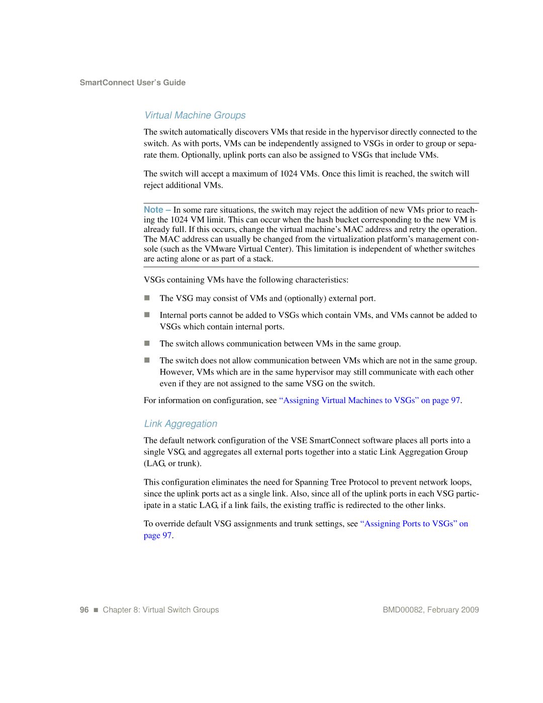 IBM Partner Pavilion BMD00082 manual Virtual Machine Groups, Link Aggregation 