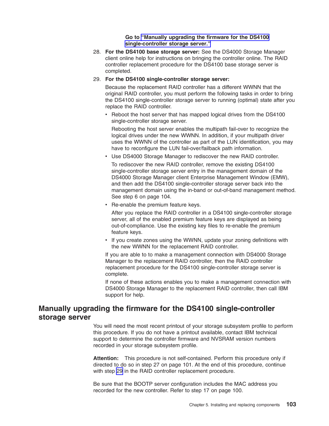 IBM Partner Pavilion DS4100 manual Installing and replacing components 